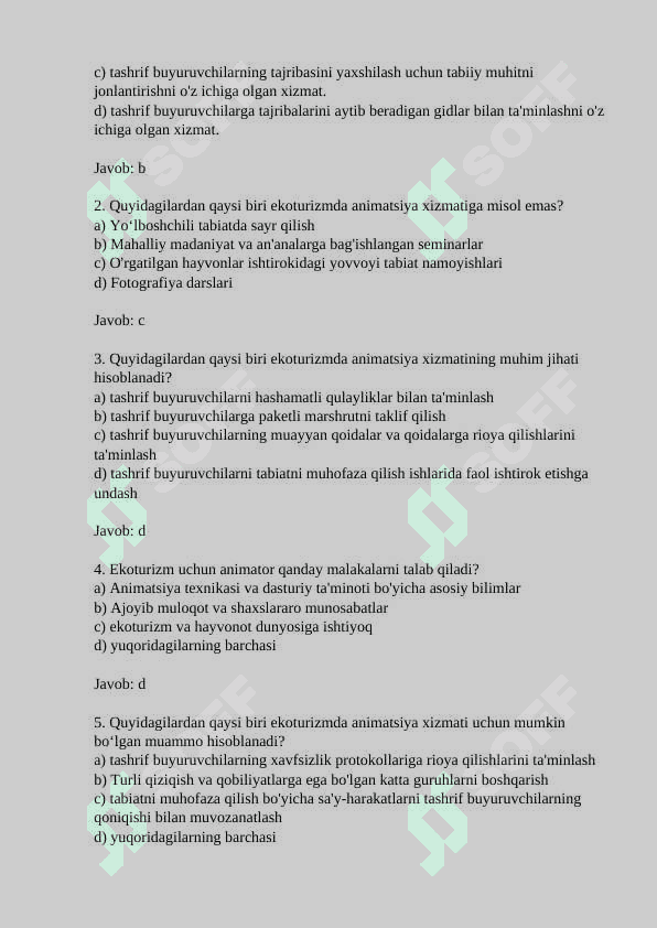 eko turizmdagi animatsiya xizmatlarining muommolari 2