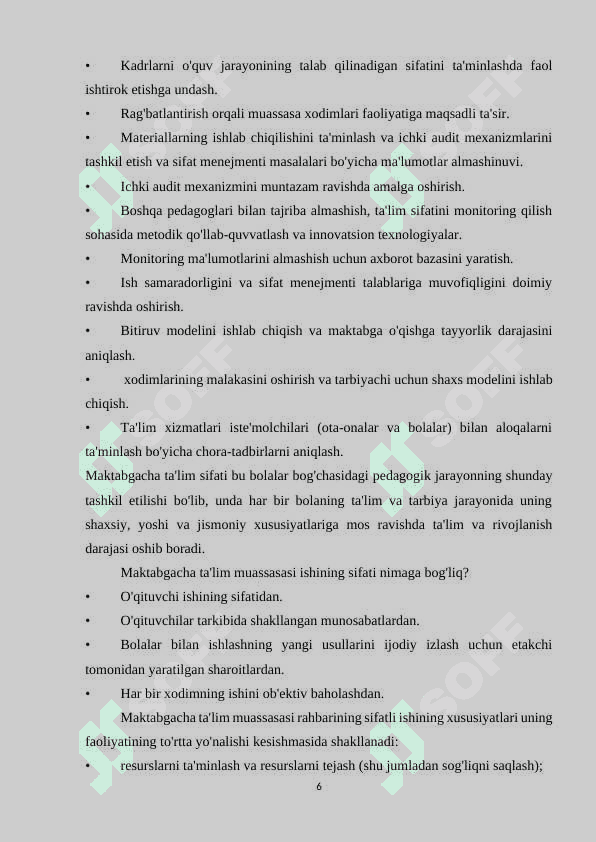 Ta’lim sifatini boshqarishilmiy bilish va amaliyot sohasi sifatida 6