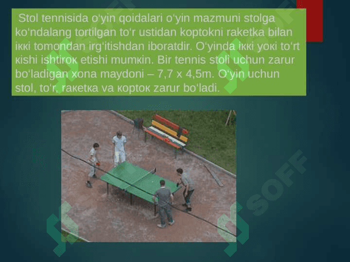 ZAMONAVIY STOL TENNISI VA UNING DOLZARB MASALALARI 2