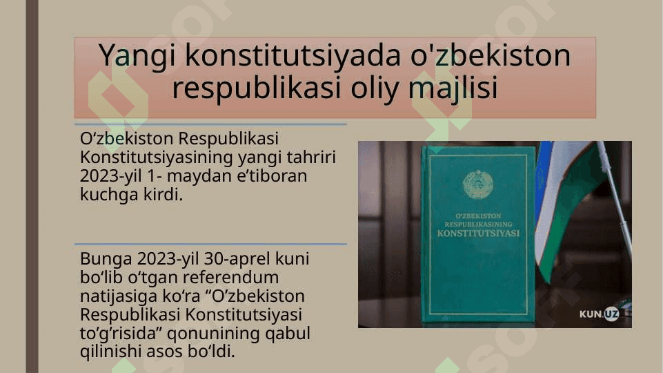 yangi konstitutsiyada o'zbekiston respublikasi oliy majlisi tarkibi va vakolatidagi o'zgarishlar 2