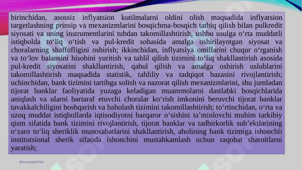 O’zbekiston Respublikasi Markaziy bankining bank nazoratini amalga oshirishdagi roli va ahamiyati 3