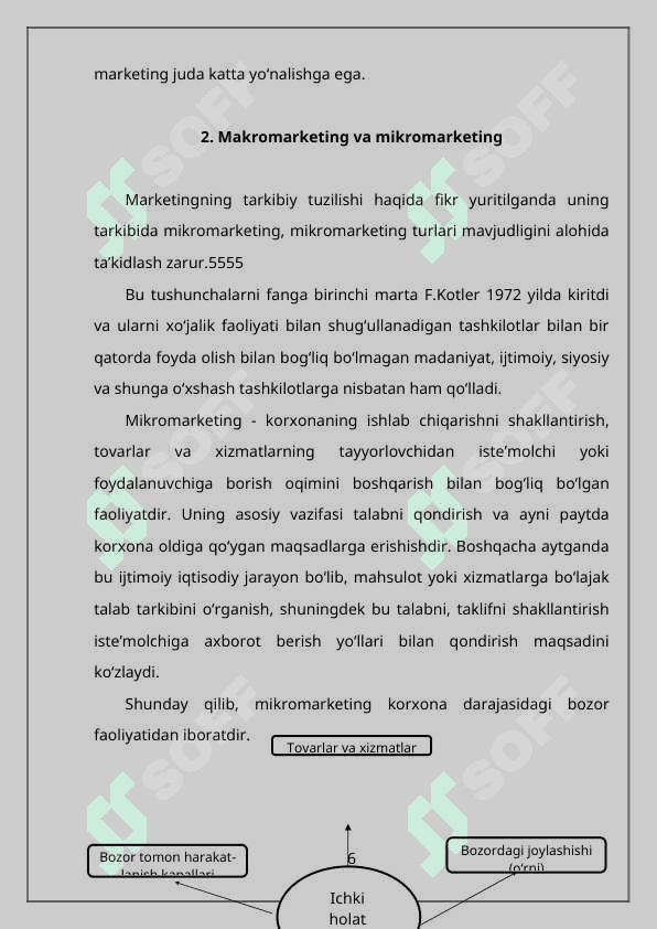 Marketingni tarkibiy tuzilishi va uni boshqarishni tashkil etish 6
