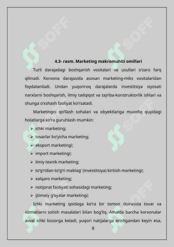 Marketingni tarkibiy tuzilishi va uni boshqarishni tashkil etish 8