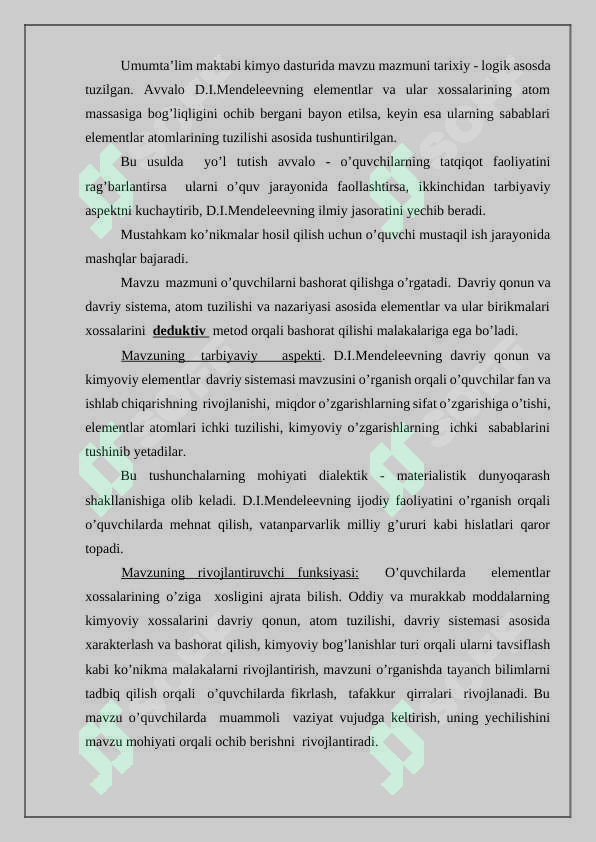 Kimyoviy elementlar davriy jadvali 3
