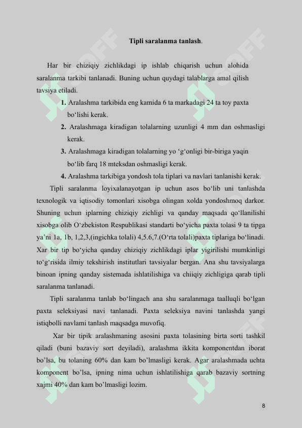 Ippning mexanik hossalari mavzusida sifatli kurs ishi 8