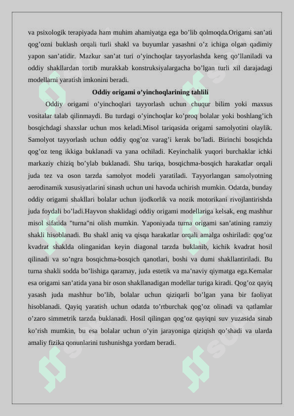 Origami usulida o‘yinchoqlar tayyorlash 6
