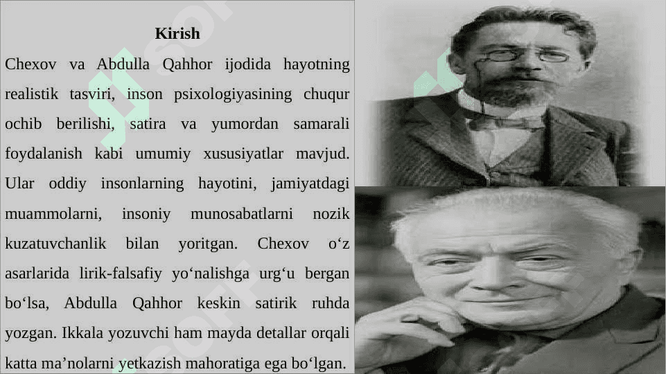 Chexov va Abdulla Qahhor asarlarining qiyosiy tahlili 2