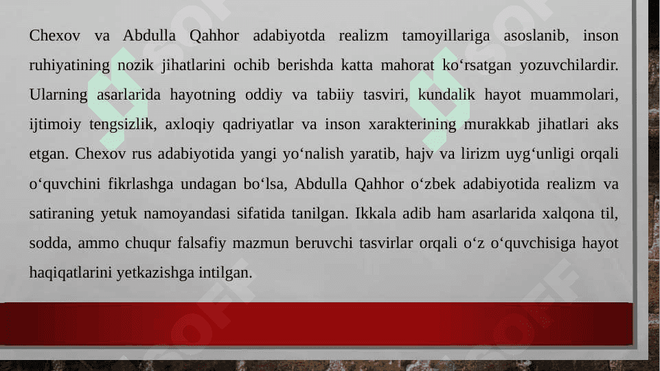 Chexov va Abdulla Qahhor asarlarining qiyosiy tahlili 3