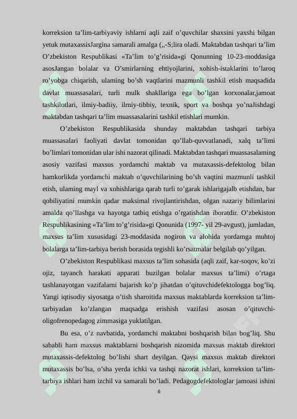 maxsus mehnat ta’limi maktablar o’quvchilarini kasb-hunarga tayyorlash va unga qo’yilgan davr talablari 6
