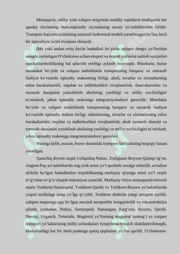 Respublikaning eksport salohiyatini oshirishda logistika markazlari va erkin iqtisodiy zonalarning ahamiyati 2