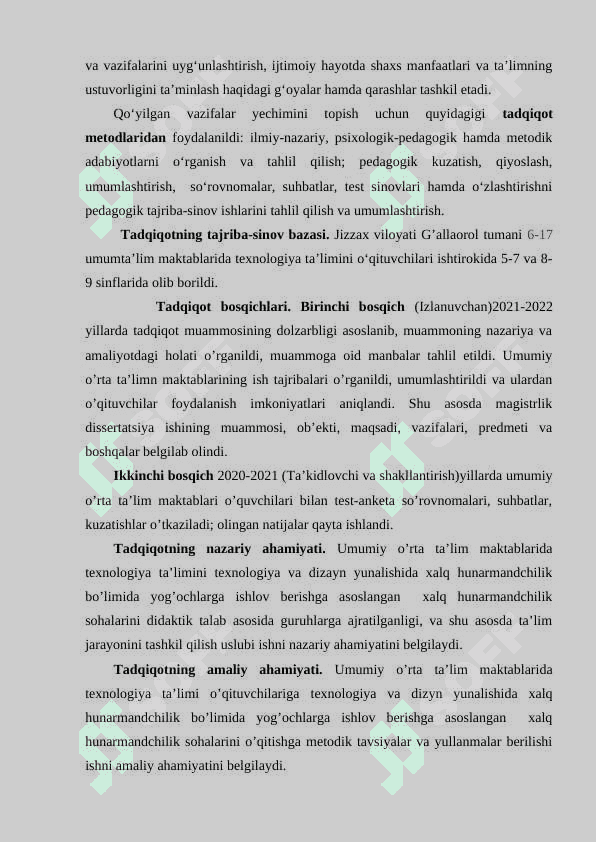 TEXNOLOGIYА TА’LIMI DАRSLАRIDА YOG’OCHGА ISHLOV BERISHGА АSOSLАNGАN MILLIY XАLQ HUNАRMАMАNDCHI LIGIGА OID KO’NIKMА VА MАLАKАLАRINI SHАKLLАNTIRISH 5
