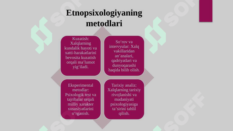 Etnopsixologiya fanining predmeti, vazifalari va metodlari 8
