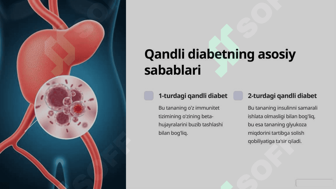 Qandli diabetda karbonsuvlar, yog'lar va oqsillar almashinuvining buzilishi 3