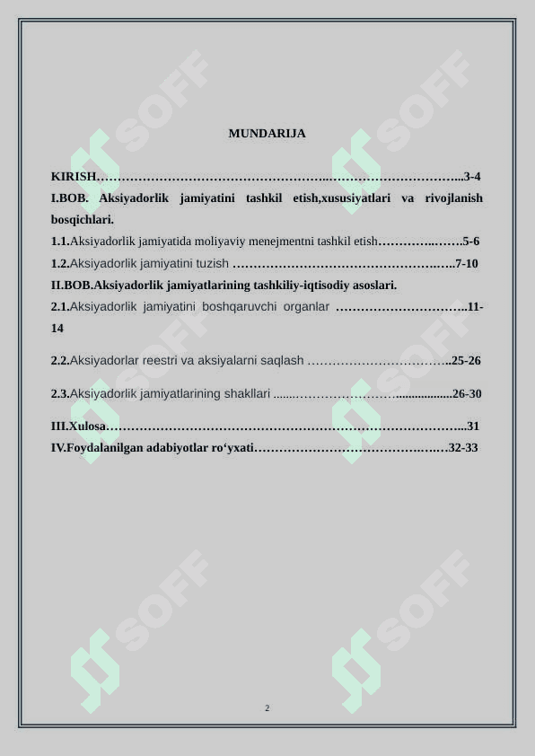 Aksiyadorlik jamiyatlarining tashkiliy-iqtisodiy asoslari 2