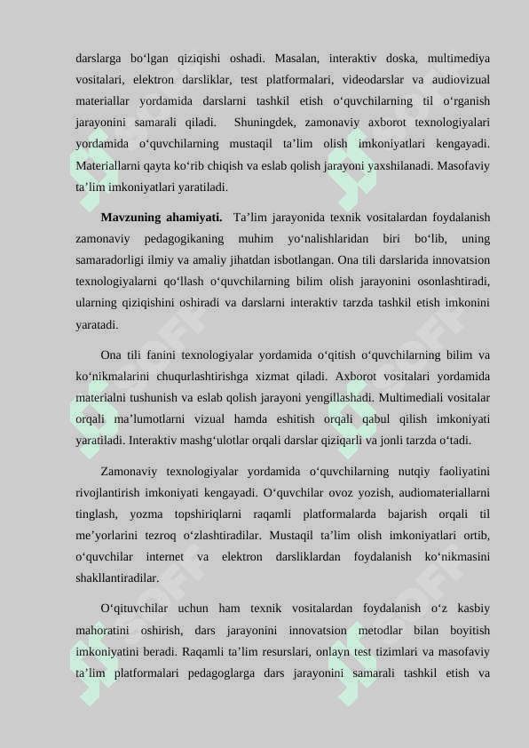 Ona tili darslarini texnik vositalardan foydalangan holatda o'tkazish 4