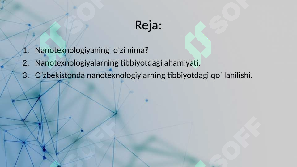 Bugungi kun tibbiyotning turli sohalarida nanotexnologiyalardan foydalanishning asosiy sabablari hamda uning natijalari 2