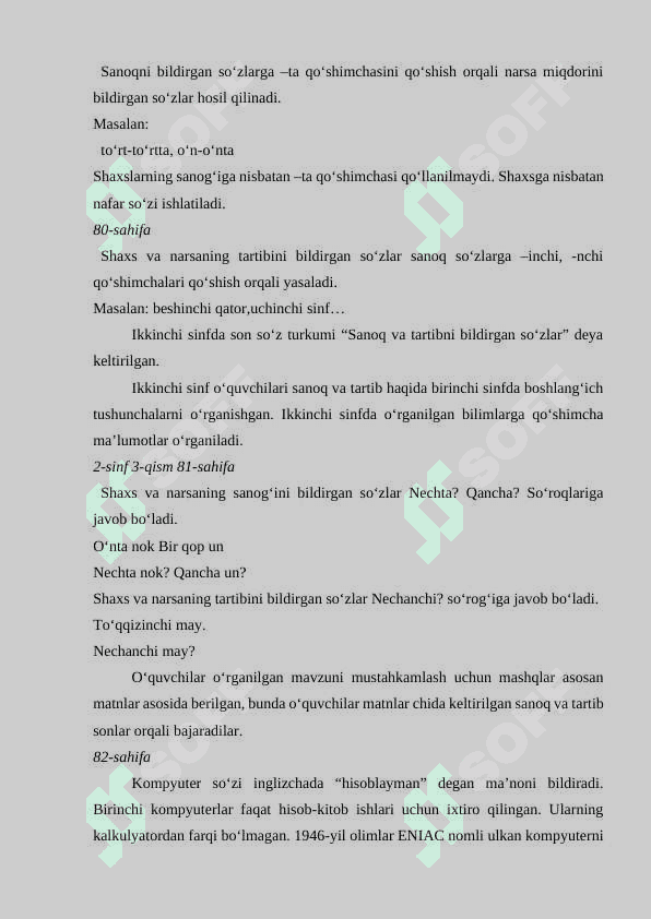 Boshlang‘ich sinf ona tili darslarida Son mavzusini oʻrganish meodikasi 6