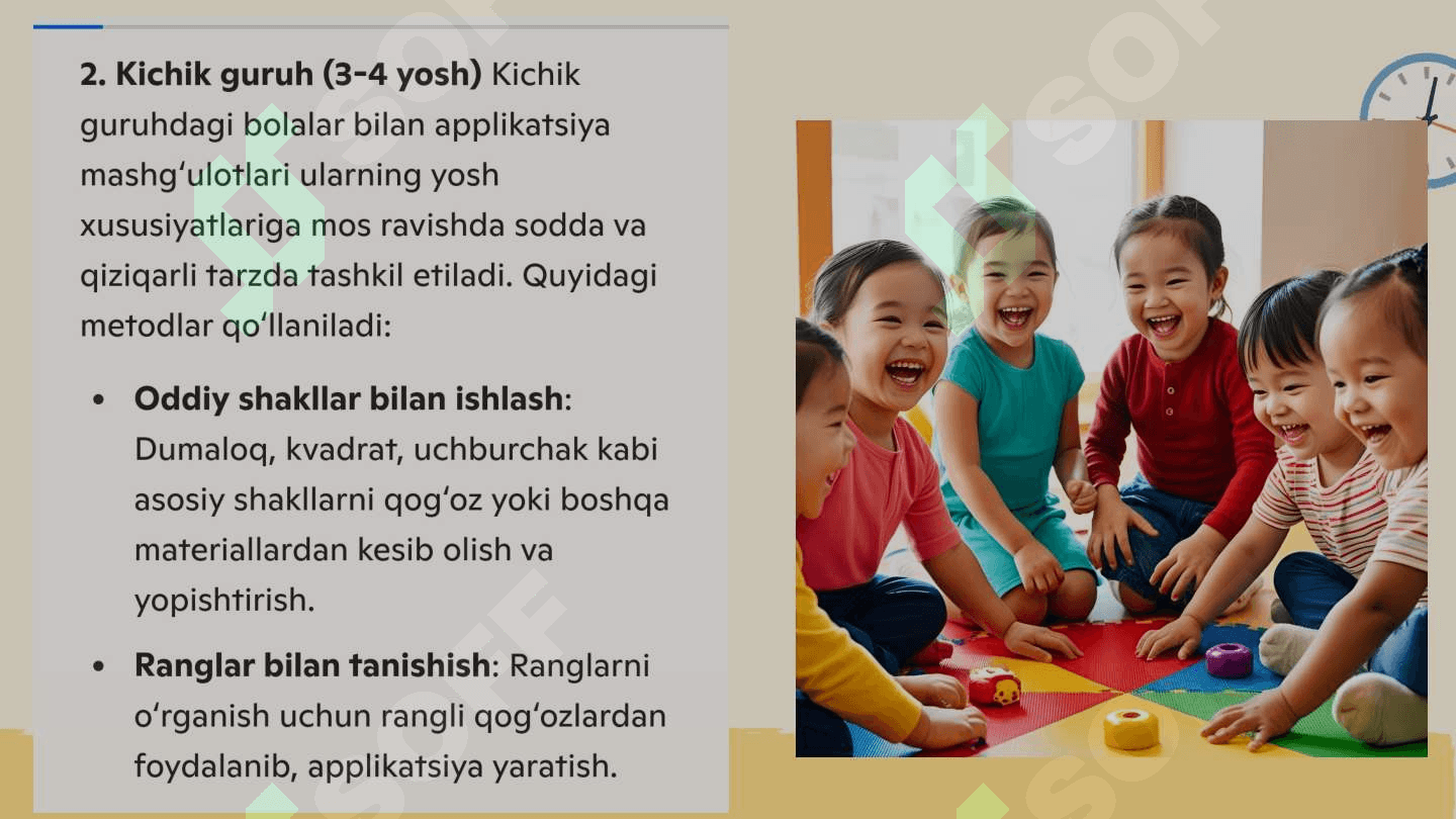 Maktabgacha ta'lim muassalarining turli yosh guruhlarida applikatsiyaga òrgatish metodlari 4