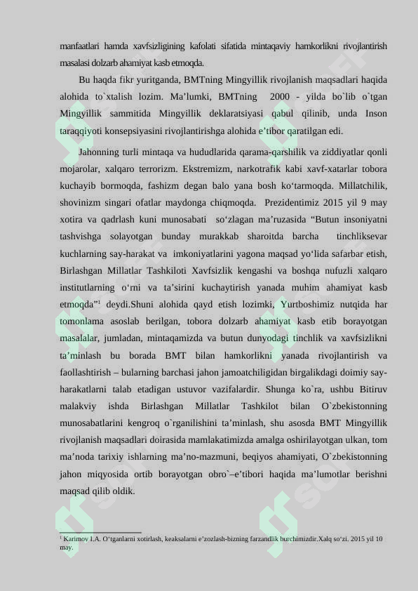 BMT va O'zbekiston munosabatlari 2