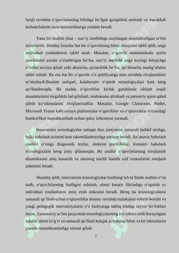 BOSHLANG‘ICH SINF O’QUVCHILARINI KASB HUNARGA YO‘NALTRISHDA TA’LIM TEXNOLOGIYALARIDAN FOYDALANISH 7