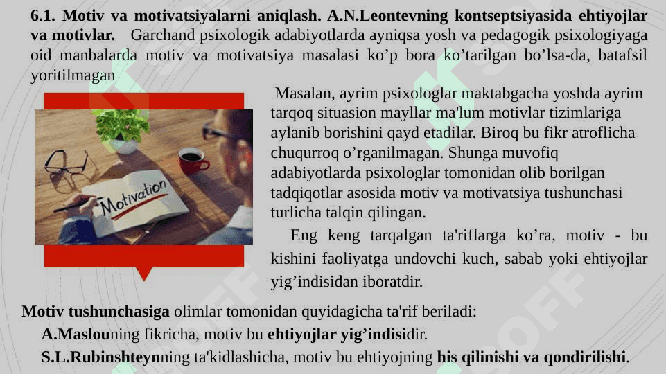 MOTIV VA MOTIVATSIYA. HISSIYOTNING NAMOYON BO’LISHI 3