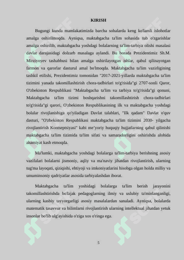 Bolalarda son-sanoq haqidagi va butun sonlar haqidagi tasavvurlarni rivojlantirish 5