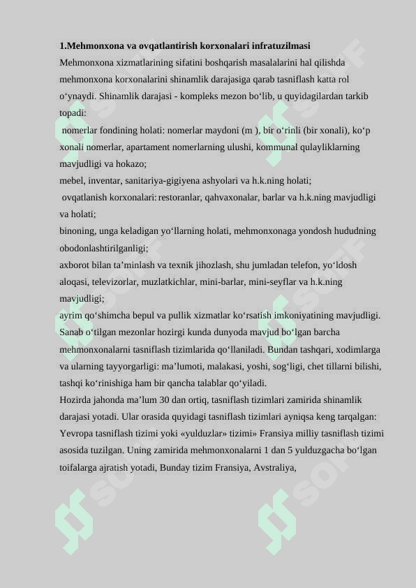 Mehmonxonalarga mehmonxona va turizm komplekslariga ovqatlanishini tashkillashtirish va xizmat texnologiyasi 4