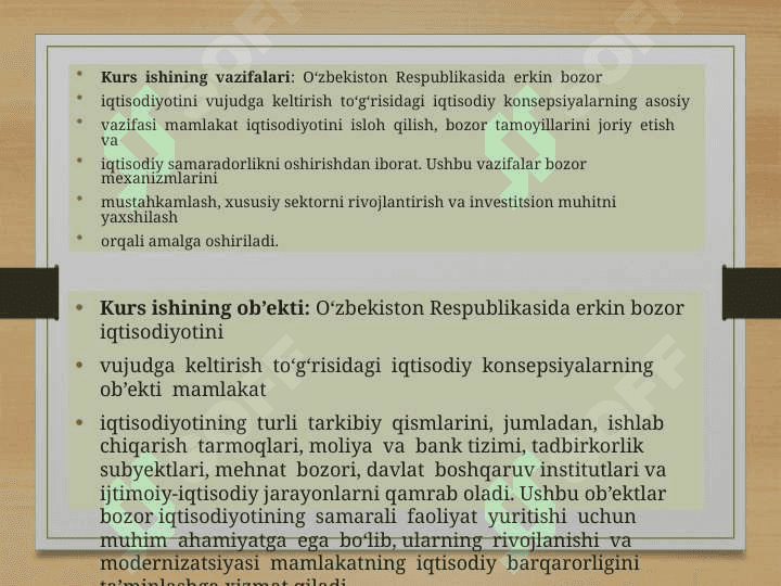 O‘zbekiston respublikasida erkin bozor iqtisodiyotini vujudga keltirish to’grisidagi iqtisodiy konsepsiyalar 4