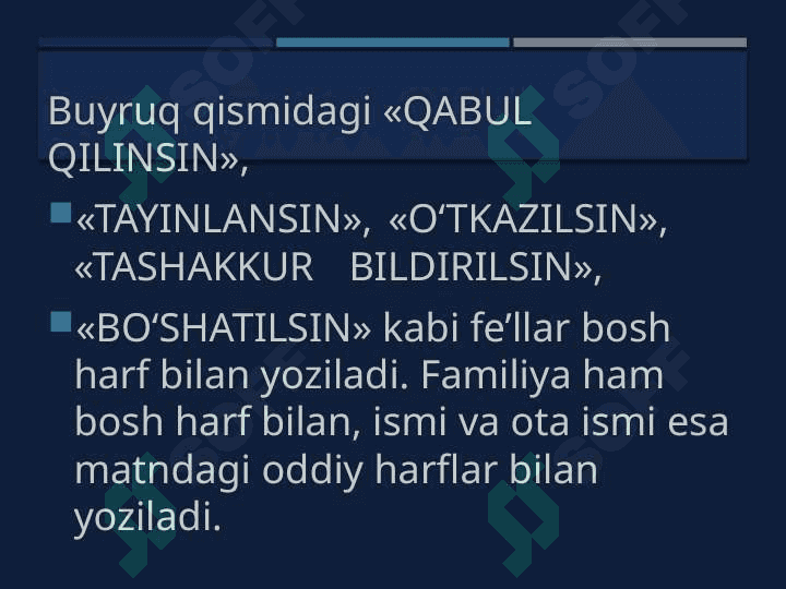 Farmoyish hujjatlarining boshqaruvdagi ahamiyati va strukturasi 6