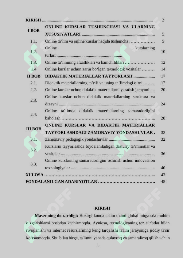 ONLINE KURSLAR VA ULARGA DIDAKTIK MATERIALLAR TAYYORLASH 2