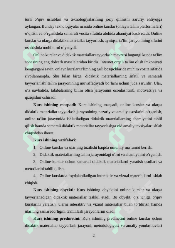 ONLINE KURSLAR VA ULARGA DIDAKTIK MATERIALLAR TAYYORLASH 3