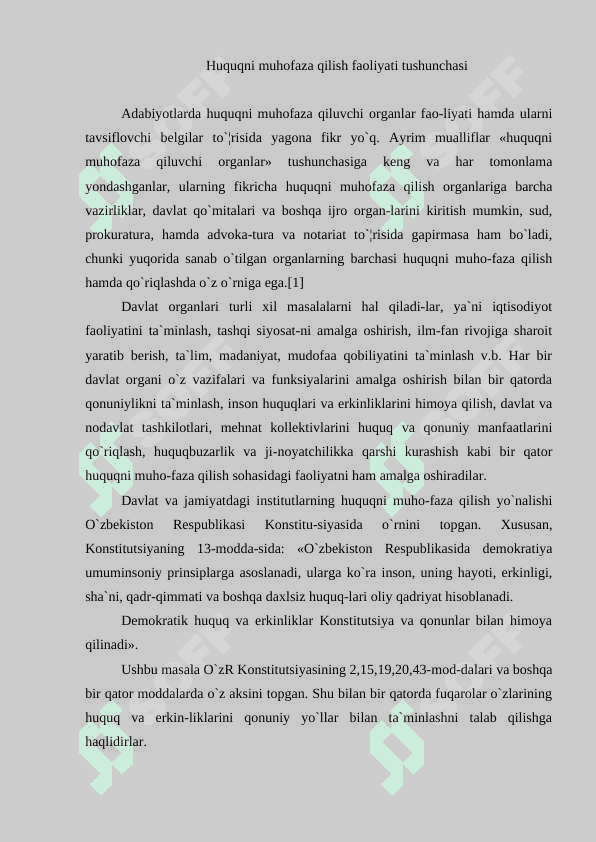 O’zbekiston Respublikasida Sud, huquqni muhafaza qiluvchi organlarning shakllanishi 2