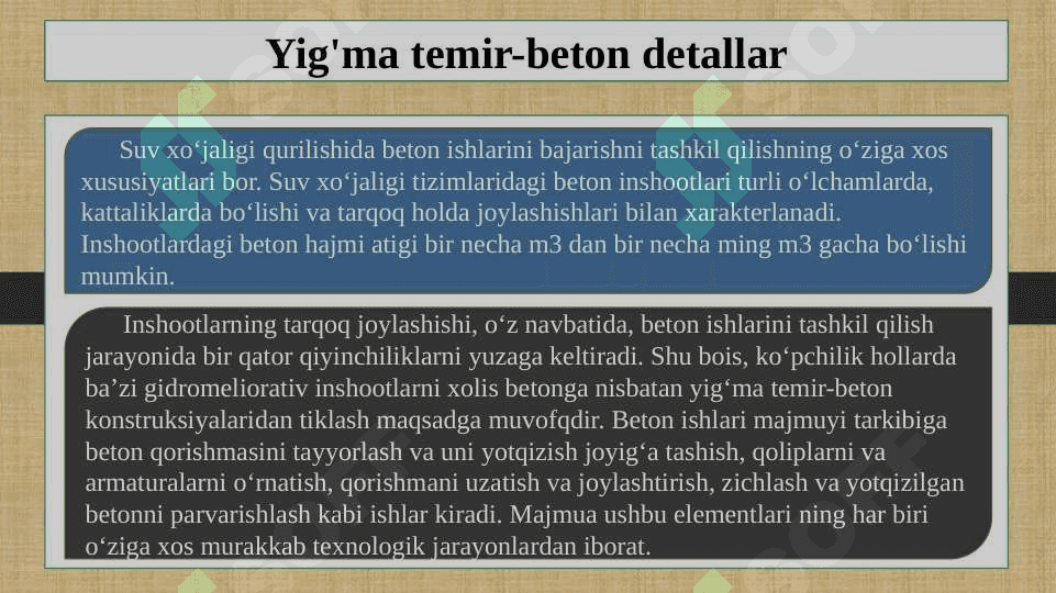 Oldindan zo'riqtirilgan stent usulida oldindan zo'riqtirilgan temir beton konstruksiyalari ishlab chiqarish 2
