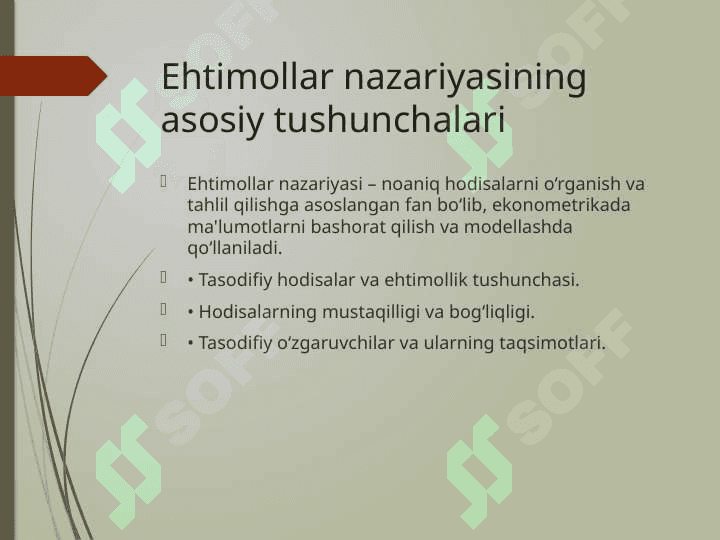 Ehtimollar nazaryasining asosiy tushuncha teoremalar 3