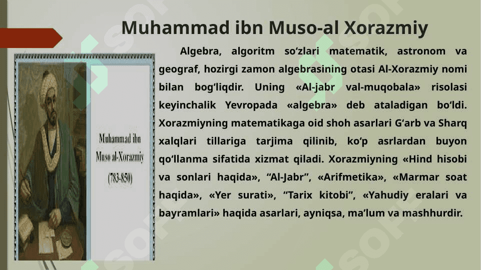 Sharq matematik olimlarining  asarlarida arifmetikaning rivojlanishi 6