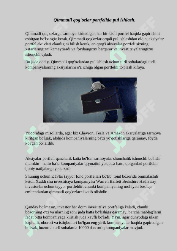 AKSIYADAN DAROMAD OLISH USULLARI 8