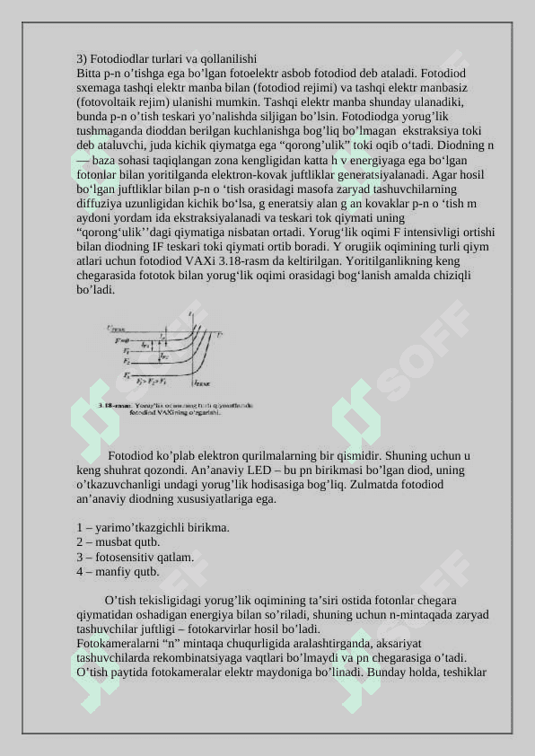 Nurlanish diodi (svetodiod)larni ishlash prinsipi va amalyotda qo’llanishi. 3