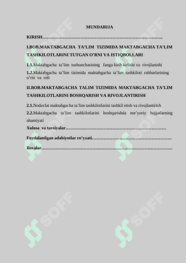 Maktabgacha ta’lim tizimida maktabgacha ta’lim tashkilotlarini tutgan o’rni va istiqbollari 2