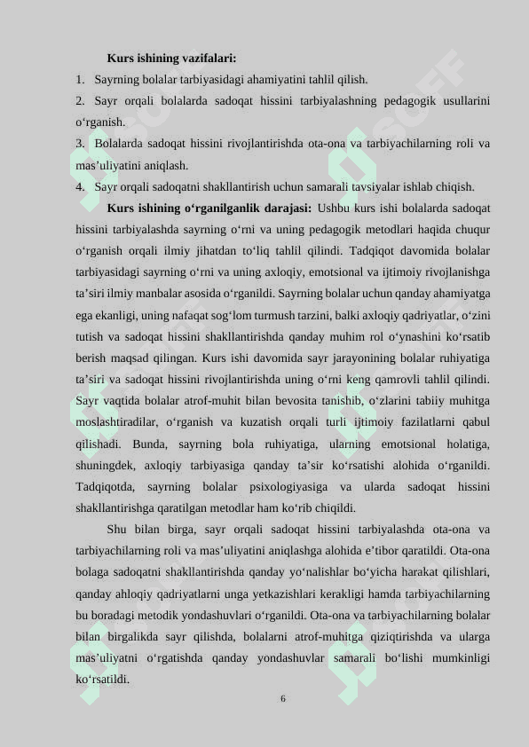 SAYR ORQALI BOLALARDA SADOQAT HISSINI TARBIYALASH 6