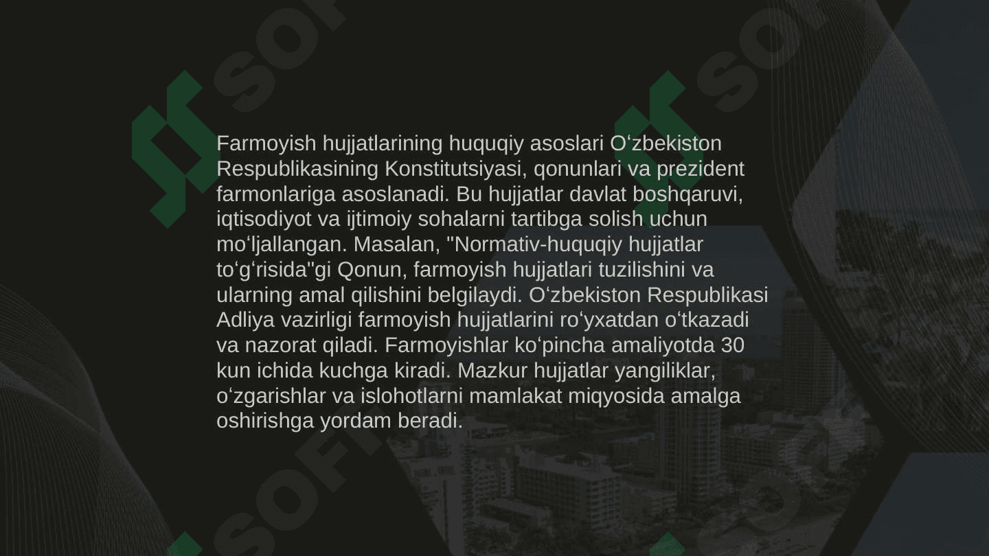 Farmoyish hujjatlar va ularning turlari. Ma‘lumot-axborot hujjatlari 4