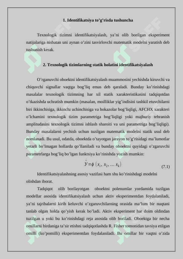 Texnologik jarayonlami identifikatsiyalashning zamonaviy usullari 2