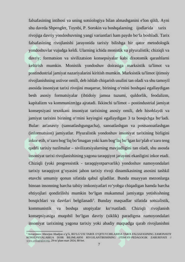 Tarixiy nazariya va amaliy manbashunoslik kurs ishi 7