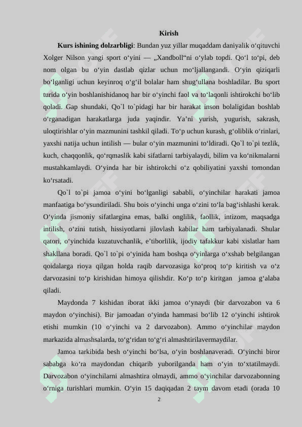 Qo'l to'pi o'yinida darvozabon va o'yinchilarning qoidalari 2