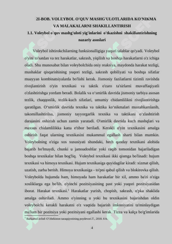 VOLEYBOLCHILARNING O'QUV MASHG'ULOTI YIG'INLARINI O'TKAZISH TARTIBI VA QOIDALARI 4