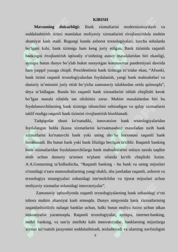 BANK XIZMATLARI SOHASIDA RAQAMLI TEXNOLOGIYALARNING OʻRNI VA RIVOJLANISH YOʻNALISHLARI 3