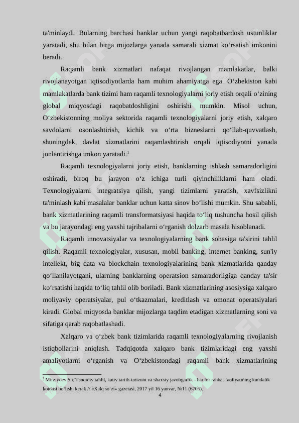 BANK XIZMATLARI SOHASIDA RAQAMLI TEXNOLOGIYALARNING OʻRNI VA RIVOJLANISH YOʻNALISHLARI 4