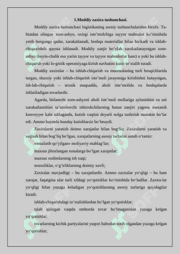 Zaxira logistikasi 2