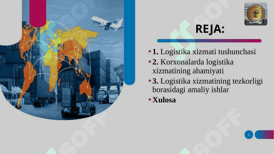 Logistika xizmati va korxonaning raqobatbardoshligiLogistika xizmati va korxonaning raqobatbardoshligi 2