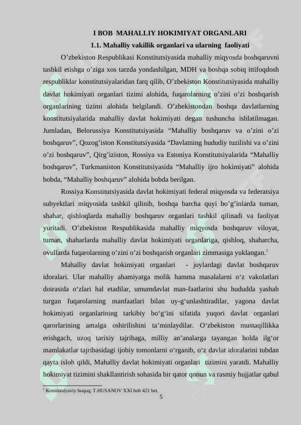 O'ZBEKISTONDA MAHALLIY O'ZINI BOSHQARUV ORGANLARI FAOLIYATINI YO'LGA QO'YILISHI 5