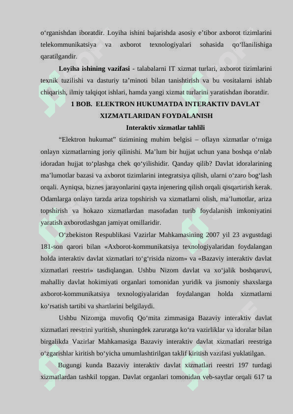 “Uy joy solig‘i” yo‘nalishi bo‘yicha davlat interaktiv xizmatlarini loyihalashtirish Mavzusidagi Loyiha ishi 5